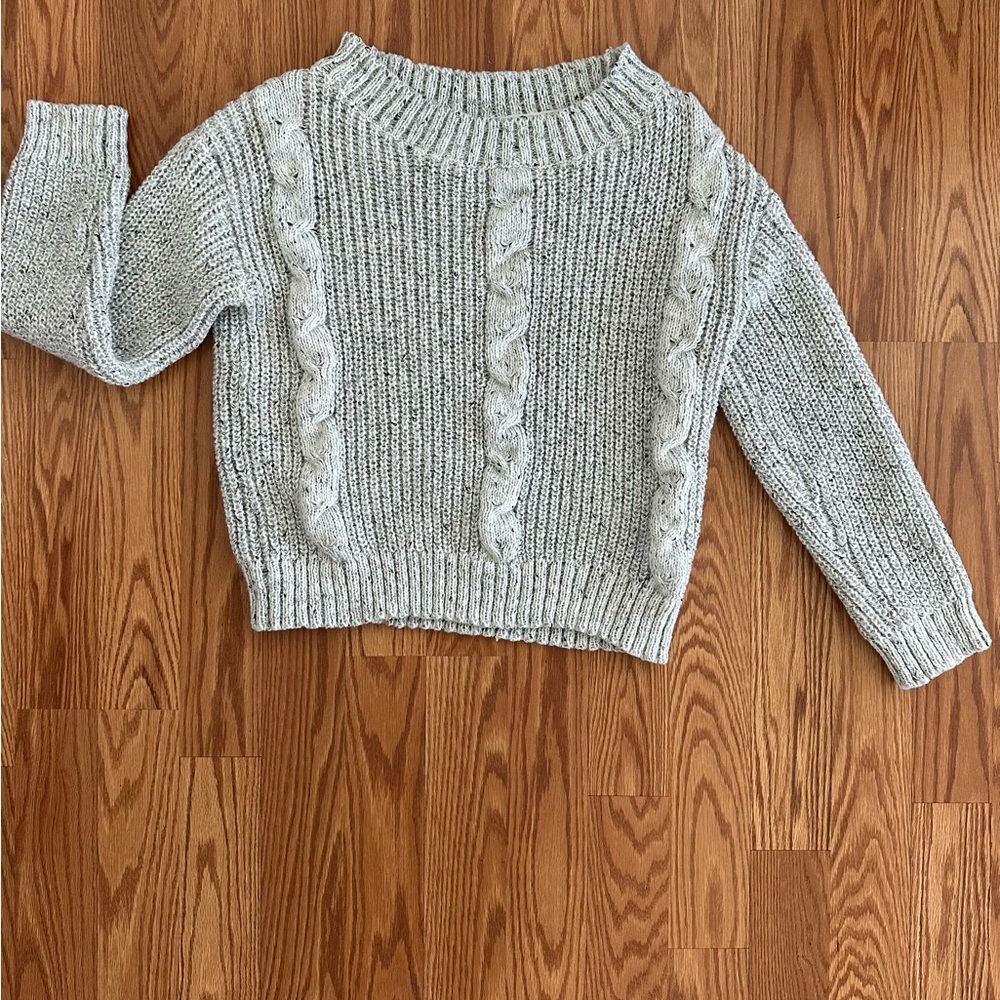 Gray Cable Knit Sweater